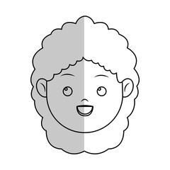 happy girl face cartoon icon over white background. vector illustration