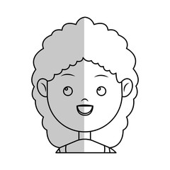 happy girl face cartoon icon over white background. vector illustration