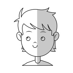 happy boy face cartoon icon over white background. vector illustration