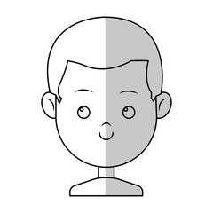 happy boy face cartoon icon over white background. vector illustration