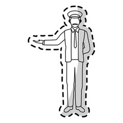 taxi driver cartoon icon over white background. vector illustration