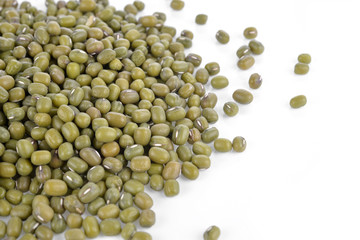 Mung beans isolated on white background