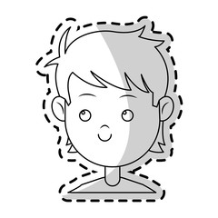 happy boy face cartoon icon over white background. vector illustration