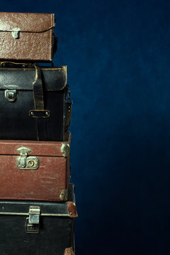 Stack of old suitcases