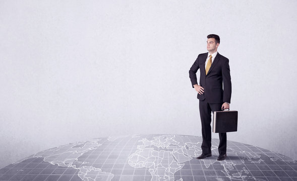 man standing in front of city landscape