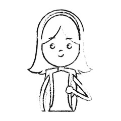 girl cartoon icon over white background. vector illustration