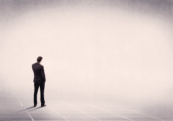 Business person standing in empty space
