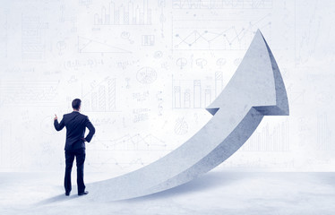 Financial businessman with arrow concept