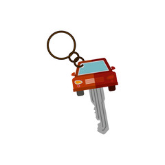 key ring in car shape vector illustration