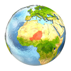 Niger in red on full Earth