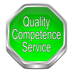 Quality Competence Service Button - 3D illustration
