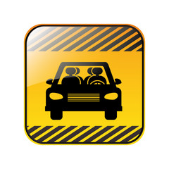 road sign square of car crossing vector illustration
