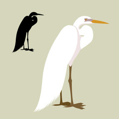 Obraz premium Heron vector illustration style Flat set silhouette black