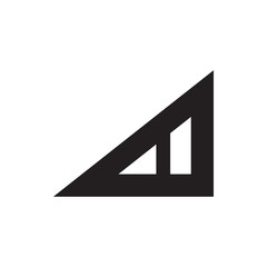 triangle ruler icon illustration
