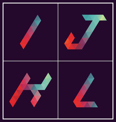 colorful polygonal font for various use