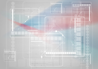 Sci-fi blue red abstract technology background