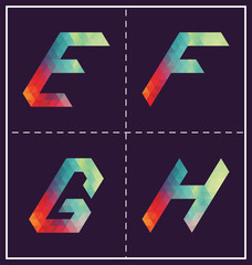 colorful polygonal font for various use