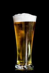 Beer on black background