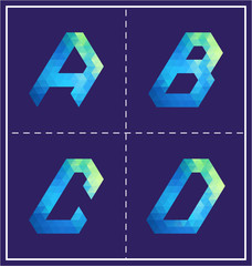 colorful polygonal font for various use