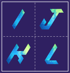 colorful polygonal font for various use