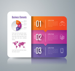 Folder infographic design vector and business icons with 3 options.