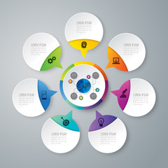 Infographic design vector and business icons with 7 options.