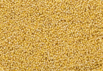 Yellow millet seeds for food background