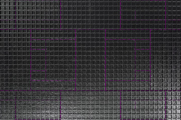 Futuristic technological or industrial background made from brushed metal grate with glowing lines and elements