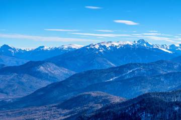 Fototapeta na wymiar Winter mountains panorama