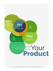 Business cover brochure design with select option diagram