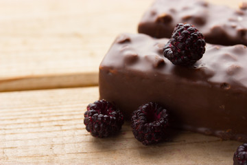 chocolate waffle with blackberry