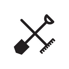 shovel and rake icon illustration