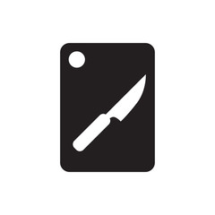 chopping board and knife icon illustration
