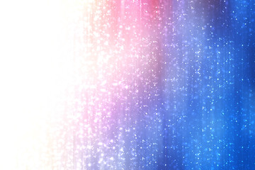 Magic Festive blue background. Golden bokeh light and sunlight. Christmas glitter