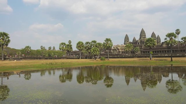 Angkor Wat temple landscape in Siem Reap, Cambodia, panorama 4k
