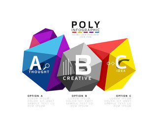 Vector colorful abstract low poly infographic background