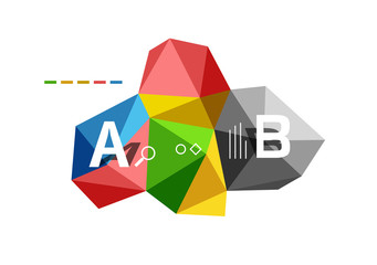 Vector colorful abstract low poly infographic background