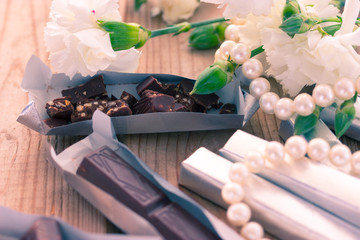 Chocolate with flowers