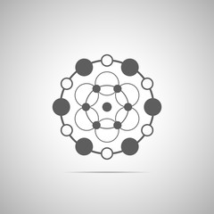 Abstract connection vector icon with shadow.. Communication. Designed for web.