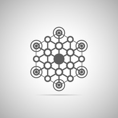 Abstract connection vector icon with shadow.. Communication. Designed for web.