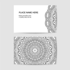 visit card template with lace pattern
