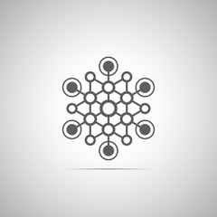 Abstract connection vector icon with shadow.. Communication. Designed for web.