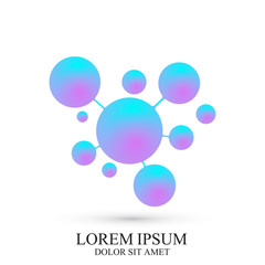 3D Logotype icon dna and molecule. Vector template Logo for medicine, science, technology, chemistry, biotechnology.