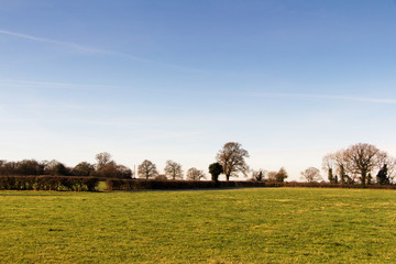 Empty countryside on a cold winters afternoon