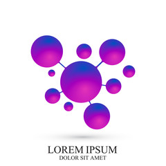 3D Logotype icon dna and molecule. Vector template Logo for medicine, science, technology, chemistry, biotechnology.