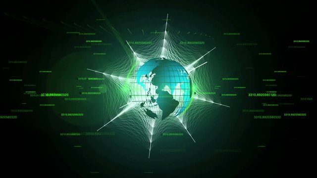 Information field of the Earth. Excellent animation on the theme of modern digital and information technologies.