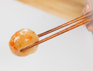 Fototapeta premium Steamed Dumpling stuffed with Garlic Chives and Taro and bamboo