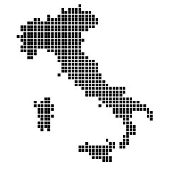Fototapeta na wymiar Карта Италии. Силуэт Италии в виде квадратных точек. Оригинальная абстрактная векторная иллюстрация.