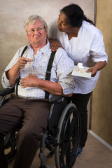 Fototapeta na wymiar Medication in nursing home