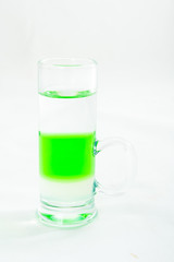 sliced shot cocktail isolated on white background